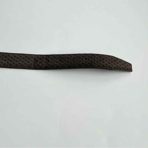 Linen St Barth Men’s Braided Belt Sz 47 Gray Genuine Leather Suede Classic Italy - Picture 7 of 7
